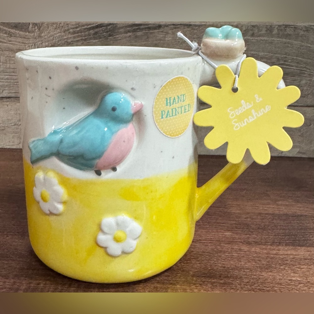 Super Cute 🥰 Bird 🐦 Nest 🪺 Mug Painted by Hand by Seeds & Sunshine- NEW